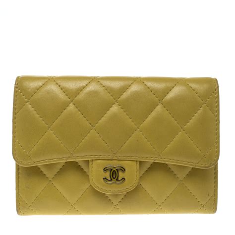 chanel yellow quilted wallet|where to buy Chanel wallet.